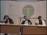 De izquierda a derecha, Salud López, Isaías Griñolo y Santiago Barber