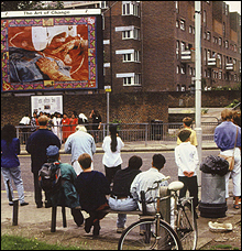 Inauguration of photomural West meets East, The Art of Change (Peter Dunn and Loraine Leeson), 1992