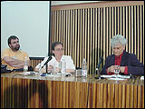 De izquierda a derecha: Amador Fernández Savater, Margarita Padilla y Franco Berardi, Bifo