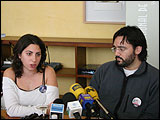 Ivana Molinari y Diego Rozengardt, del Grupo Memoria y Justicia por los Pibes ("Paso")
