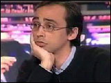 Imagen de David Bravo en un debate sobre "la piratería" celebrado en Canal Sur Televisión