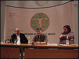 De izquierda a derecha: Justo Navarro, Juan Bonilla y Pedro G. Romero