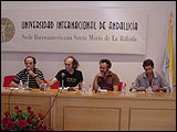 Imagen del encuentro "Reunión 03" (de izquierda a derecha: Miguel Benlloch, José Pérez de Lama, Curro Aix y Santiago Barber)