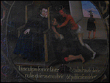 Fragmento del cuadro alegórico sobre la muerte de la serie pictórica dedicada a las Postrimerías que hay en la Iglesia de Caquiaviri