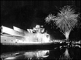 Fuegos artificiales en la inauguración del Museo Guggenheim de Bilbao