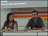 Elvira Pujol y Joan Vila-Puig (Sitesize) durante su intervención en Sobre capital y territorio II