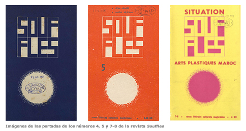 Imágenes de las portadas de los números 4, 5 y 7-8 de la revista Souffles