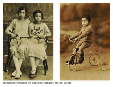 Imágenes tomadas en estudios fotográficos de Egipto