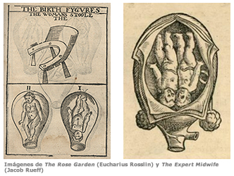 Imágenes de The Rose Garden (Eucharius Rosslin) y The Expert Midwife (Jacob Rueff)