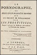 Portada del libro 'Le Pornographe', de Nicolas Edme Restif de la Bretonne