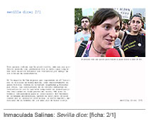 Inmaculada Salinas: Sevilla dice: [ficha: 2/1]