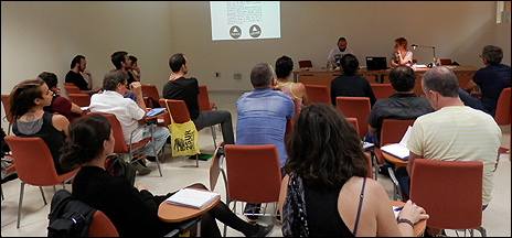 Fefa Vila durante su intervención en el seminario 'Agenciamientos contra-neoliberales: coaliciones micro-políticas desde el sida'