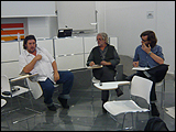 De izquierda a derecha: Pedro G. Romero, Gerhard Steingress y Jorge Ribalta (Jornadas de presentación de la Plataforma Independiente de Estudios Flamencos Modernos y Contemporáneos)