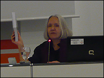 Saskia Sassen durante su intervención en las jornadas 'Sobre capital y territorio III'