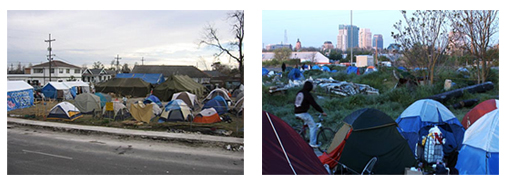 Imágenes de 'Tent cities' (ciudades campamentos que, debido a la crisis, han proliferado durante los últimos años por distintos puntos de la geografía norteamericana)